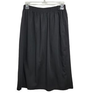 Metro New York Womens VTG Black Elastic Waist Aline Skirt Size 10
